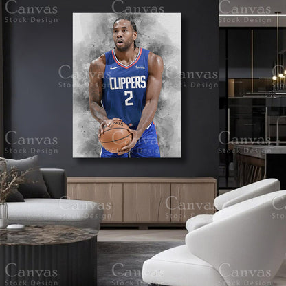 Kawhi Leonard canvas artwork for refined interiors