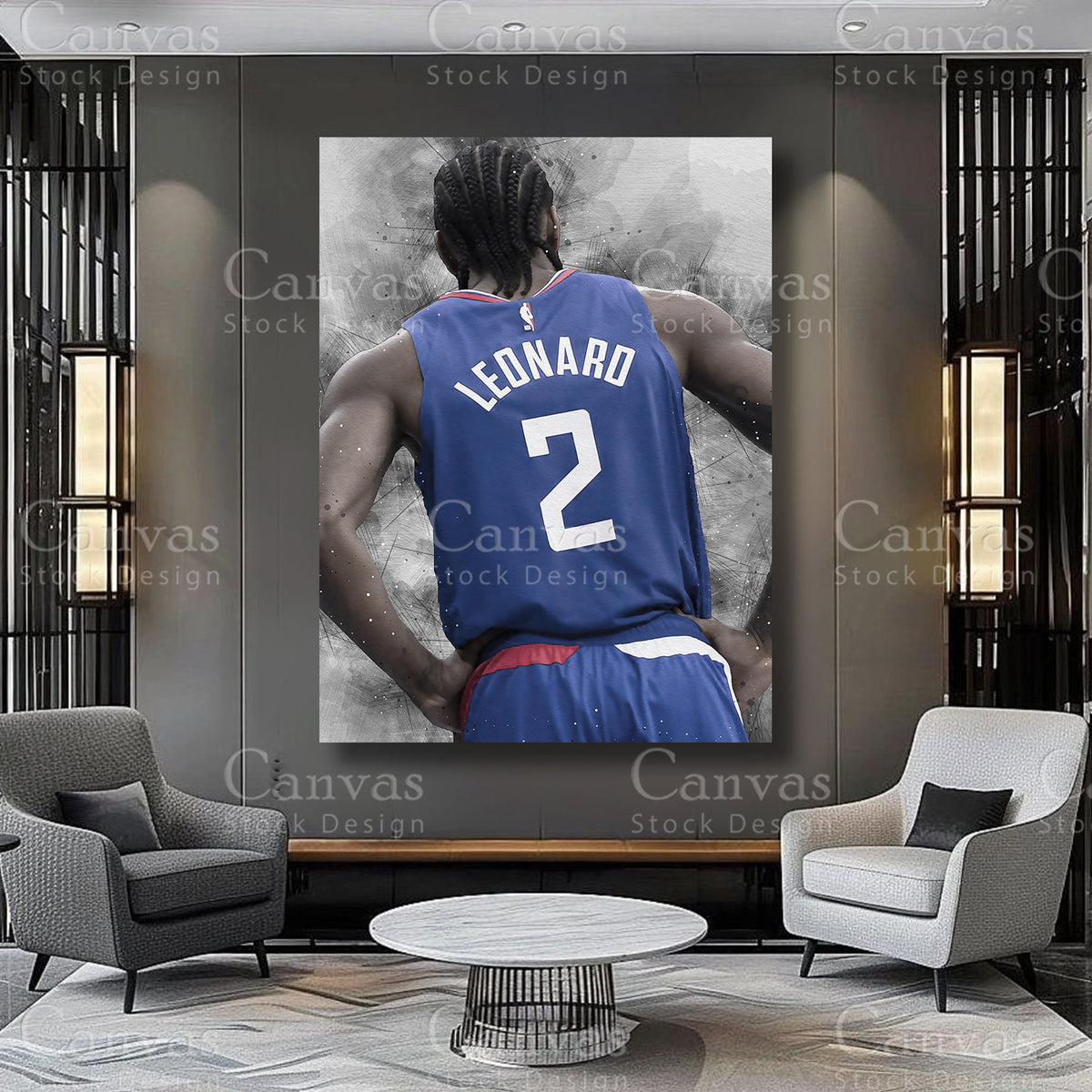 Kawhi Leonard athlete artwork on premium canvas