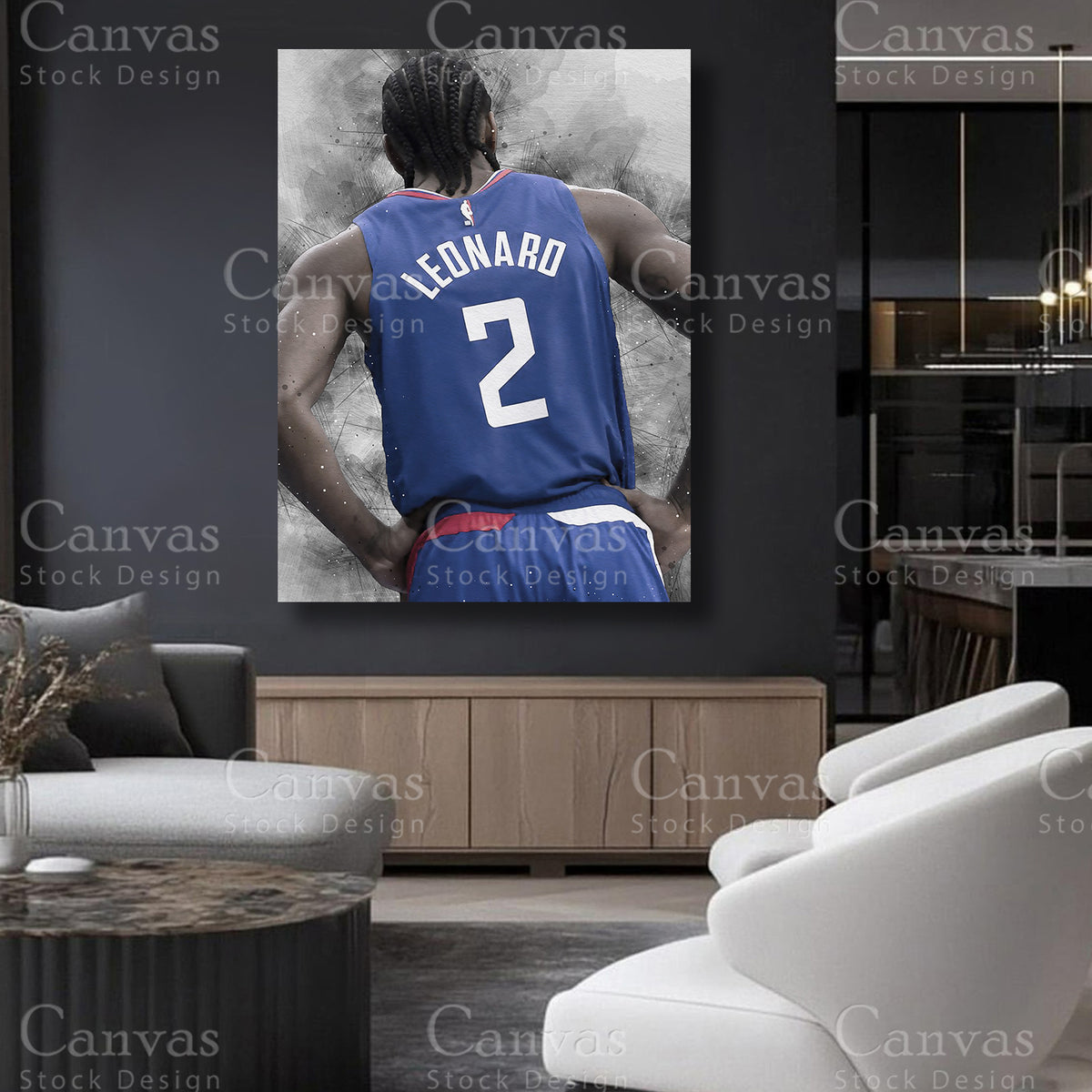 Kawhi Leonard canvas art for refined interiors