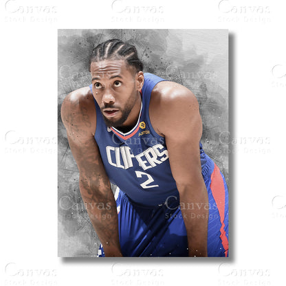 Kawhi Leonard Signature NBA Canvas Wall Art