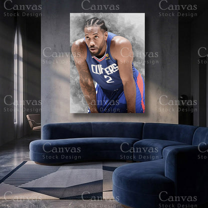 Kawhi Leonard signature basketball canvas artwork