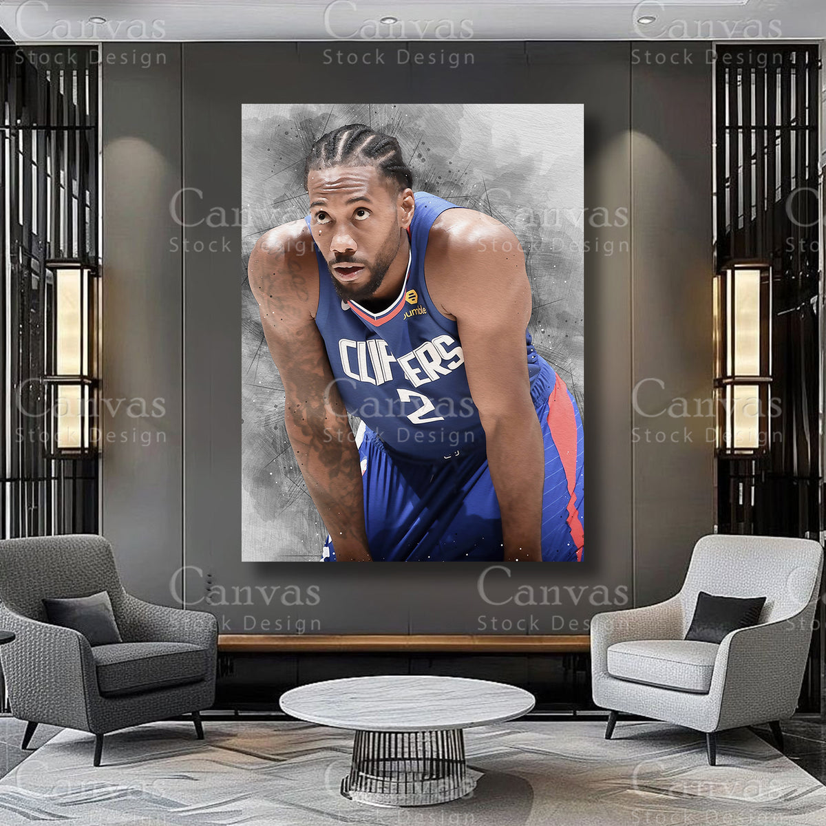 Kawhi Leonard athlete canvas artwork