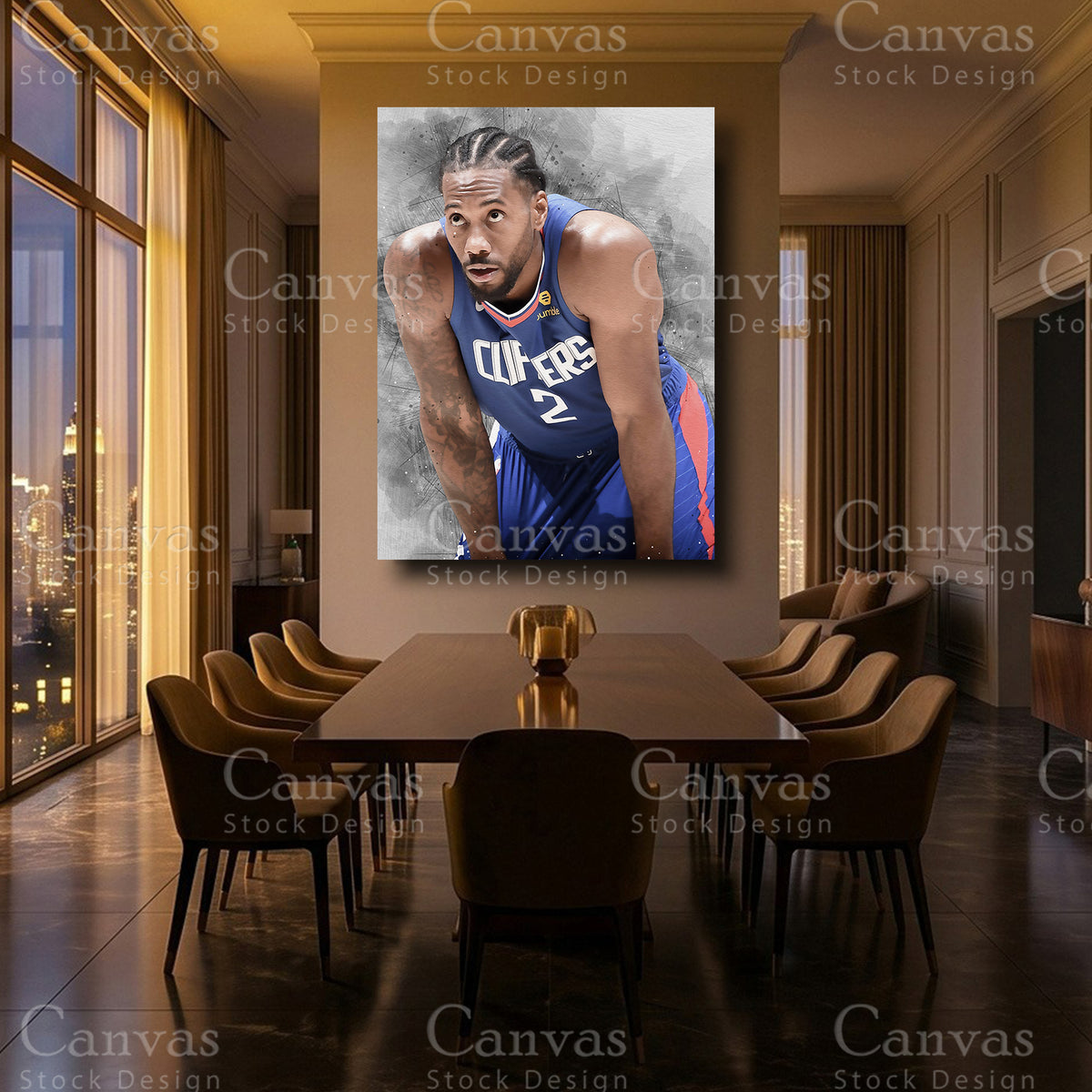 Kawhi Leonard luxury NBA canvas art