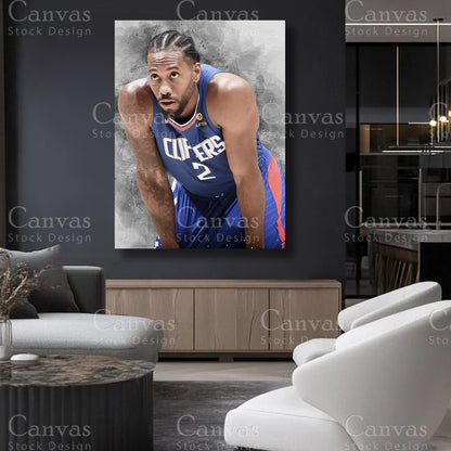 Kawhi Leonard canvas artwork for refined interiors