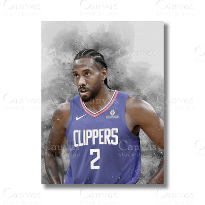 Kawhi Leonard Timeless Basketball Canvas Wall Art
