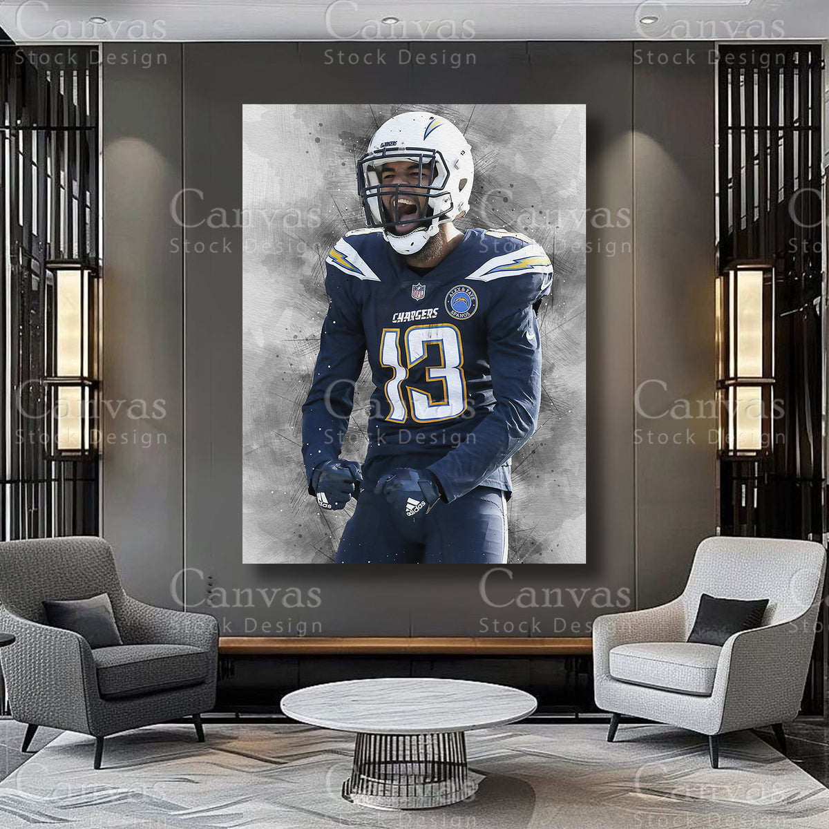 Keenan Allen NFL-inspired canvas wall display