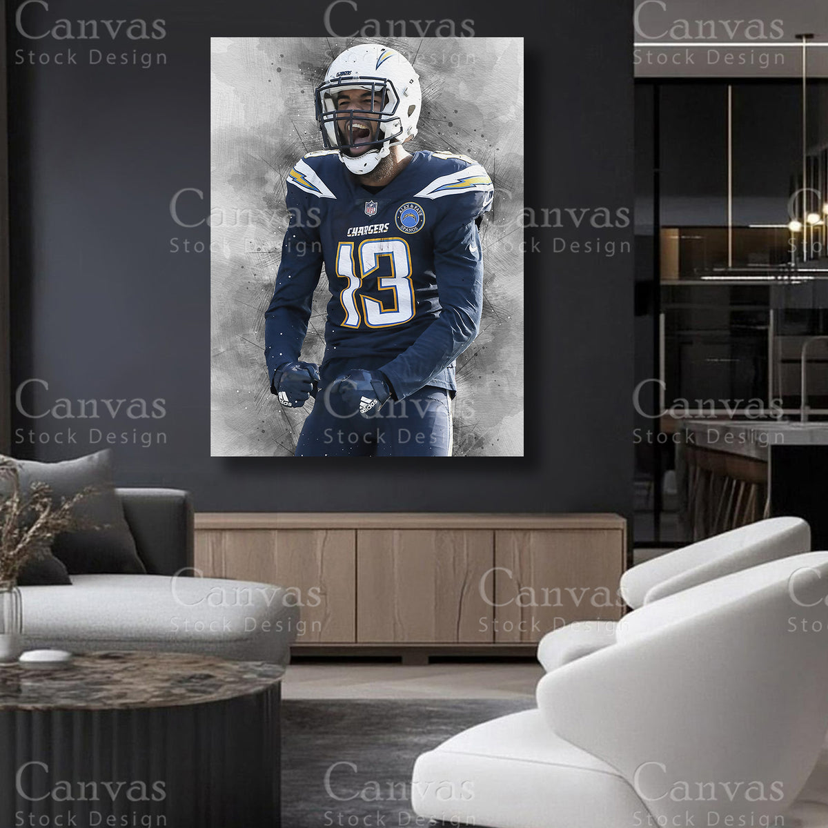 Keenan Allen football collection wall artwork