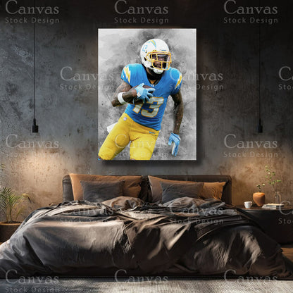 Keenan Allen football statement artwork for interior decor