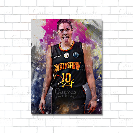 Kelsey Plum WNBA basketball canvas wall art – dynamic sports poster print for home decor