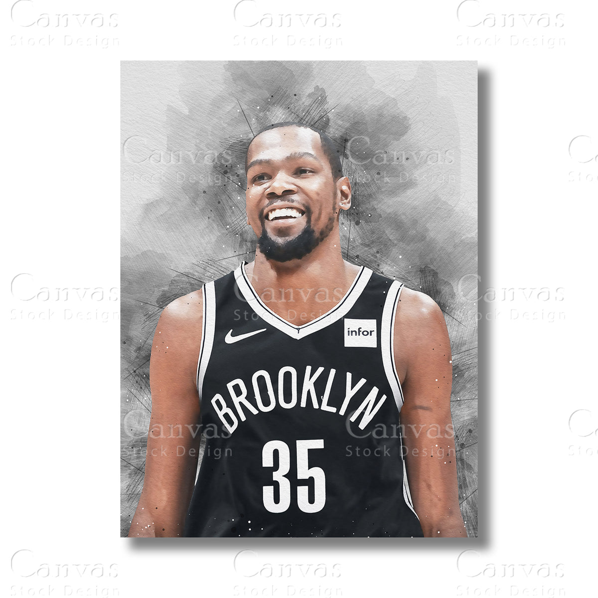 Kevin Durant Signature Basketball Canvas Wall Art