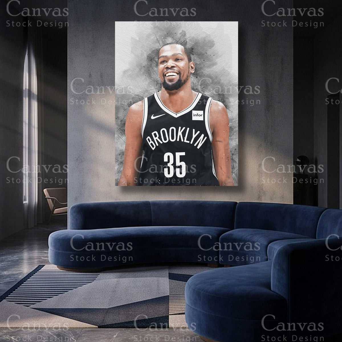 Kevin Durant basketball canvas artwork