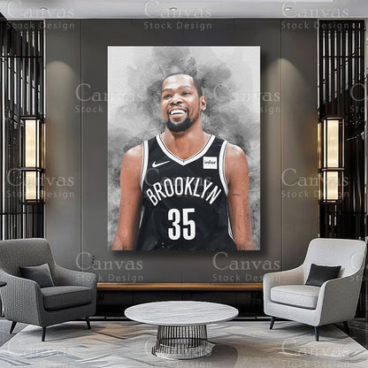 Kevin Durant athlete artwork on premium canvas
