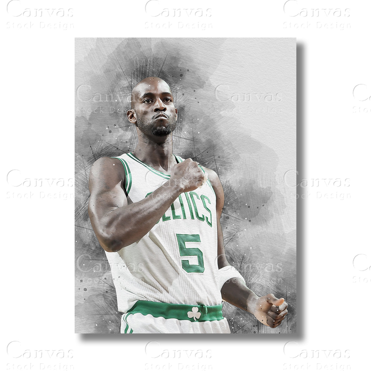 Kevin Garnett Dominant Basketball Canvas Wall Art