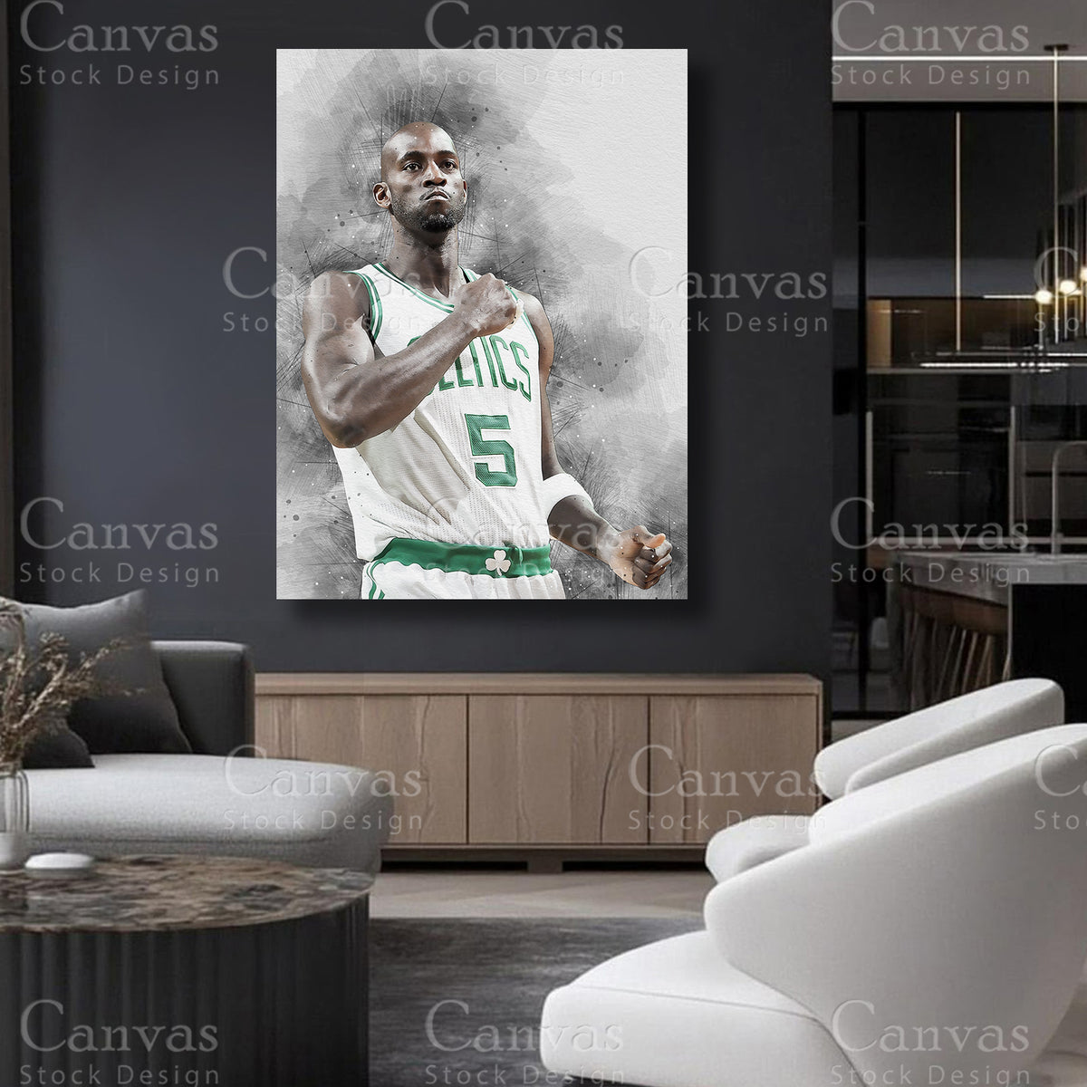 Kevin Garnett canvas artwork for refined interiors