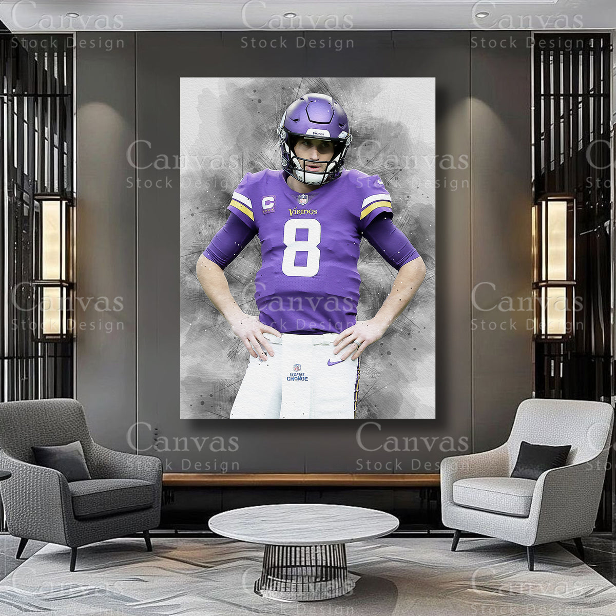 Kirk Cousins NFL-inspired sports canvas