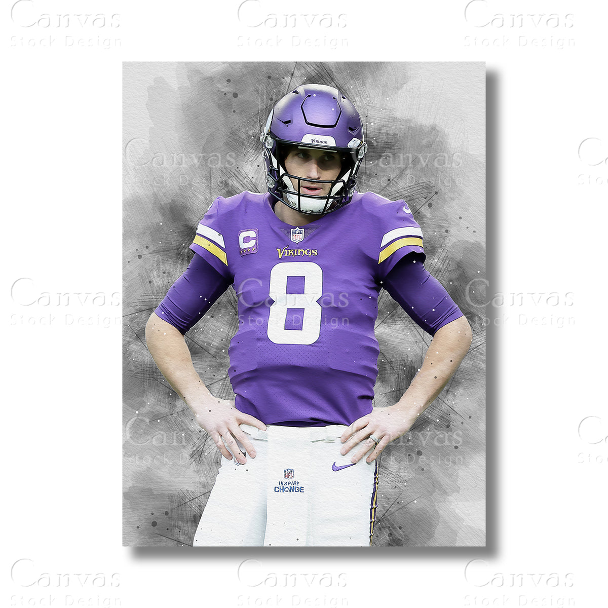 Kirk Cousins canvas wall art