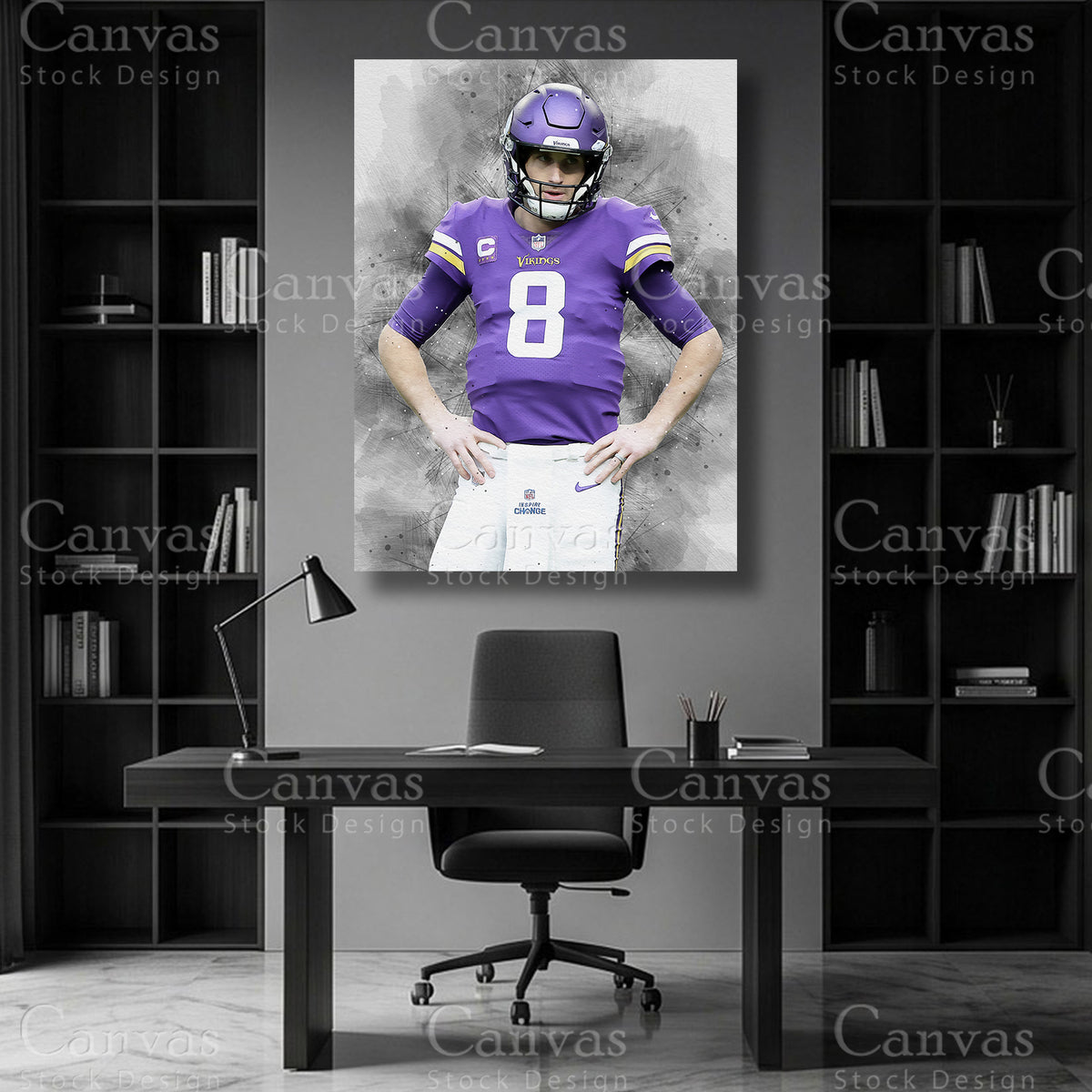 Kirk Cousins football player wall decor