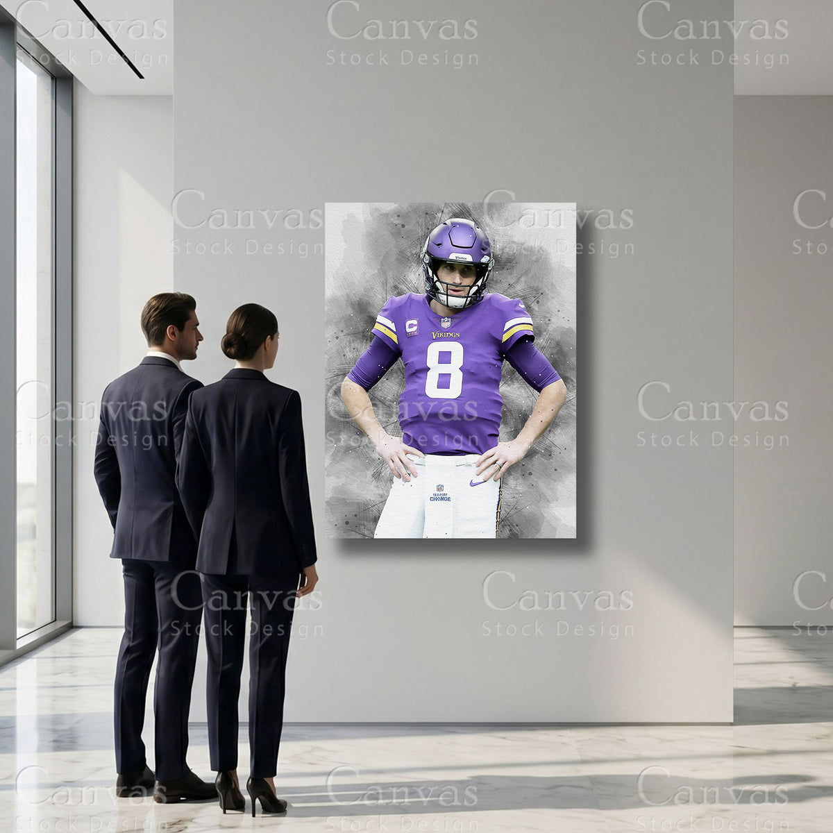 Kirk Cousins premium football artwork