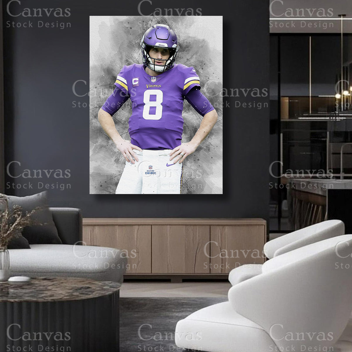 Kirk Cousins quarterback sports decor