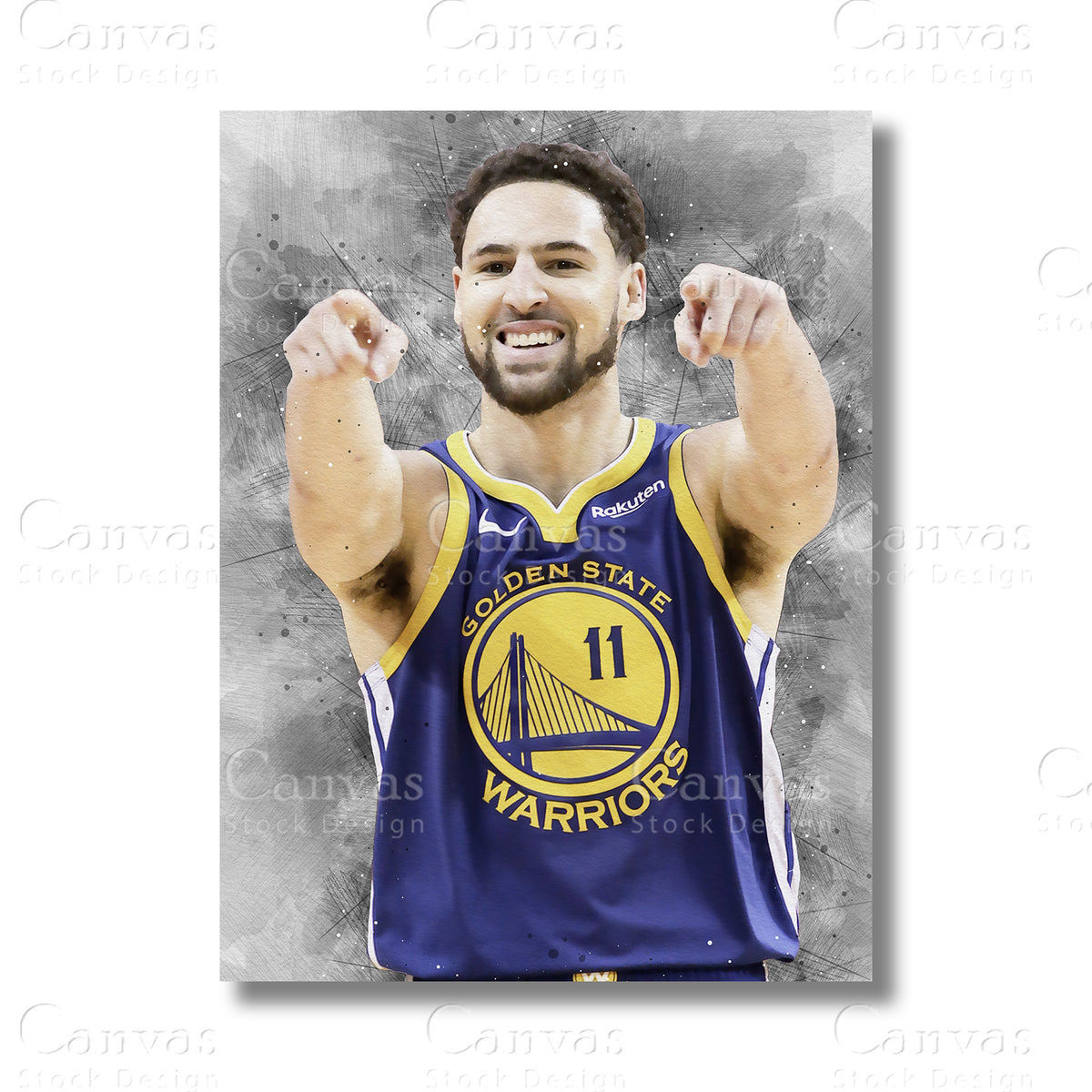 Klay Thompson Elite Basketball Canvas Wall Art