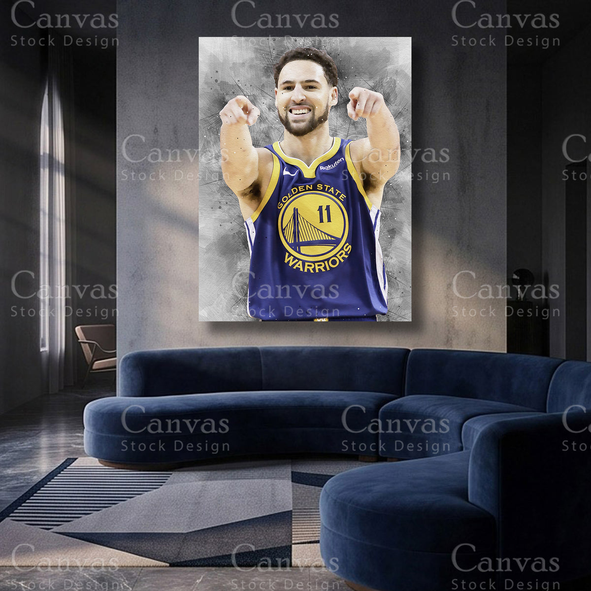 Klay Thompson basketball canvas artwork