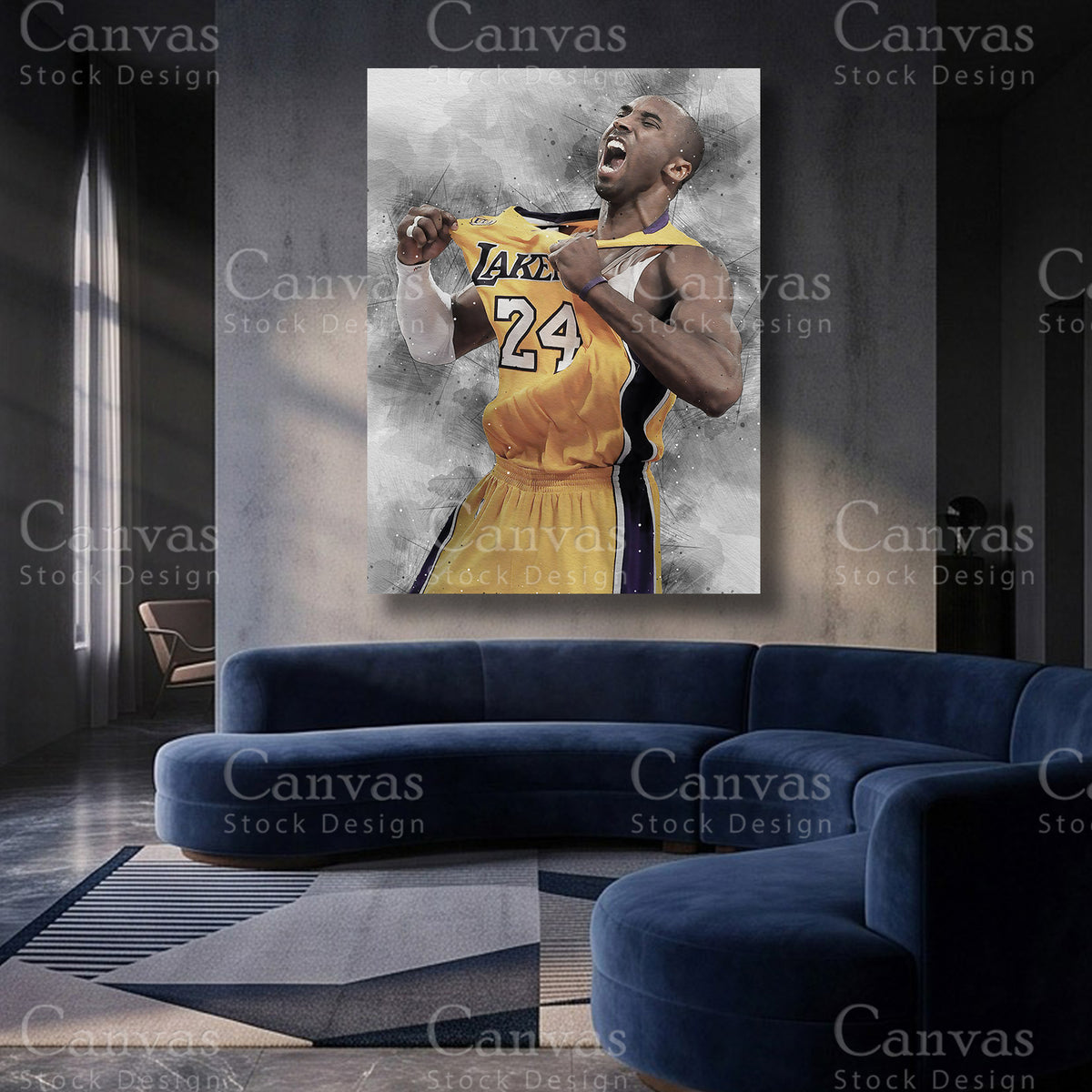 Kobe Bryant basketball canvas artwork