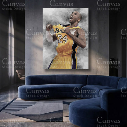 Kobe Bryant basketball canvas artwork