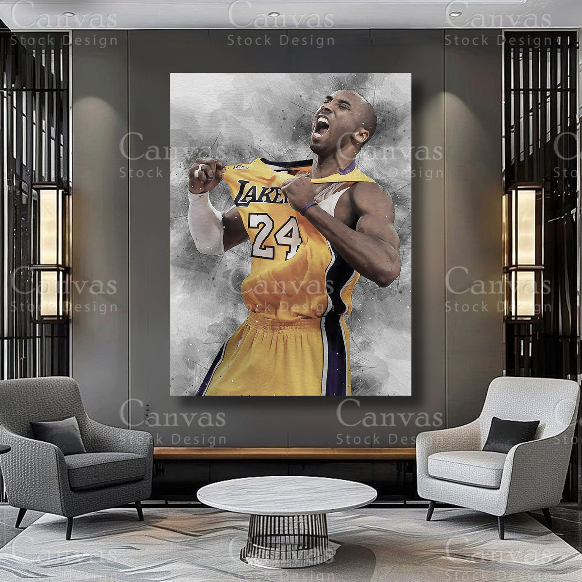 Kobe Bryant athlete artwork on premium canvas