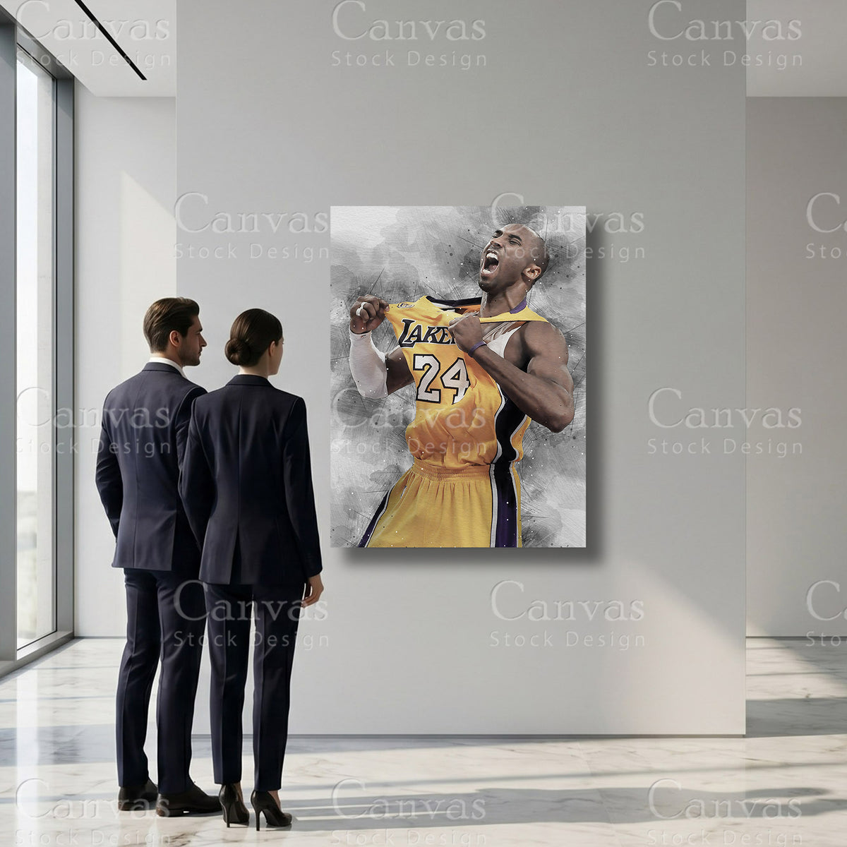 Kobe Bryant distinguished basketball wall art