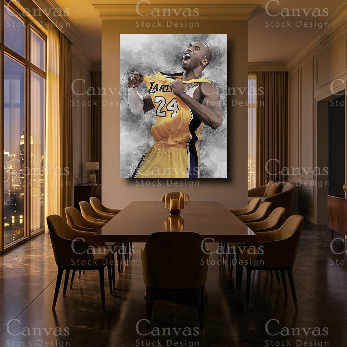 Kobe Bryant luxury NBA canvas artwork