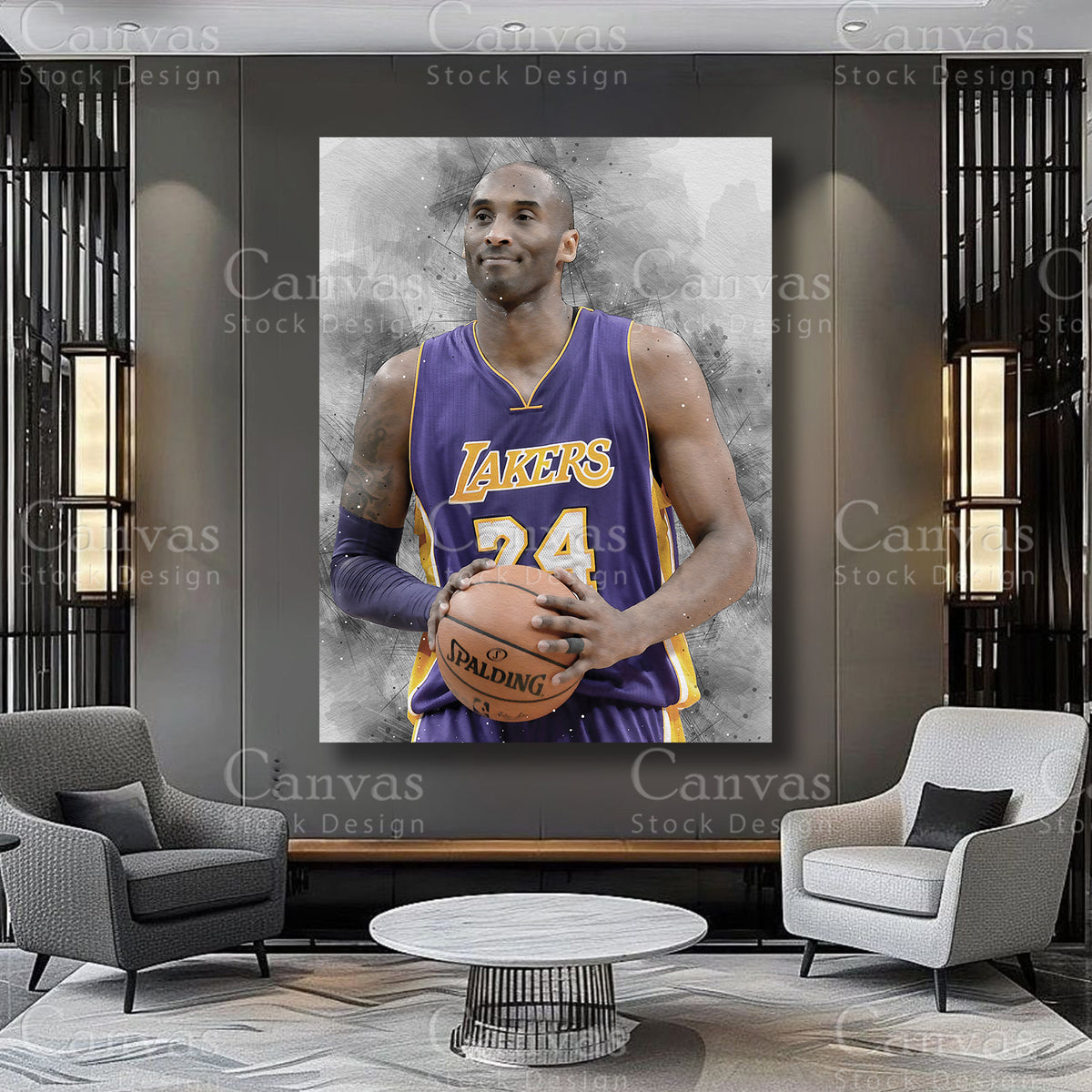 Kobe Bryant athlete canvas artwork