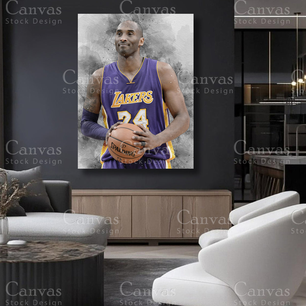 Kobe Bryant canvas artwork for refined interiors