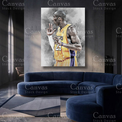 Kobe Bryant basketball canvas artwork