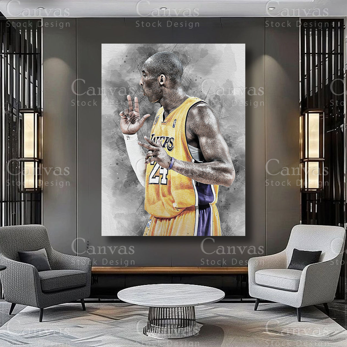 Kobe Bryant athlete artwork on premium canvas