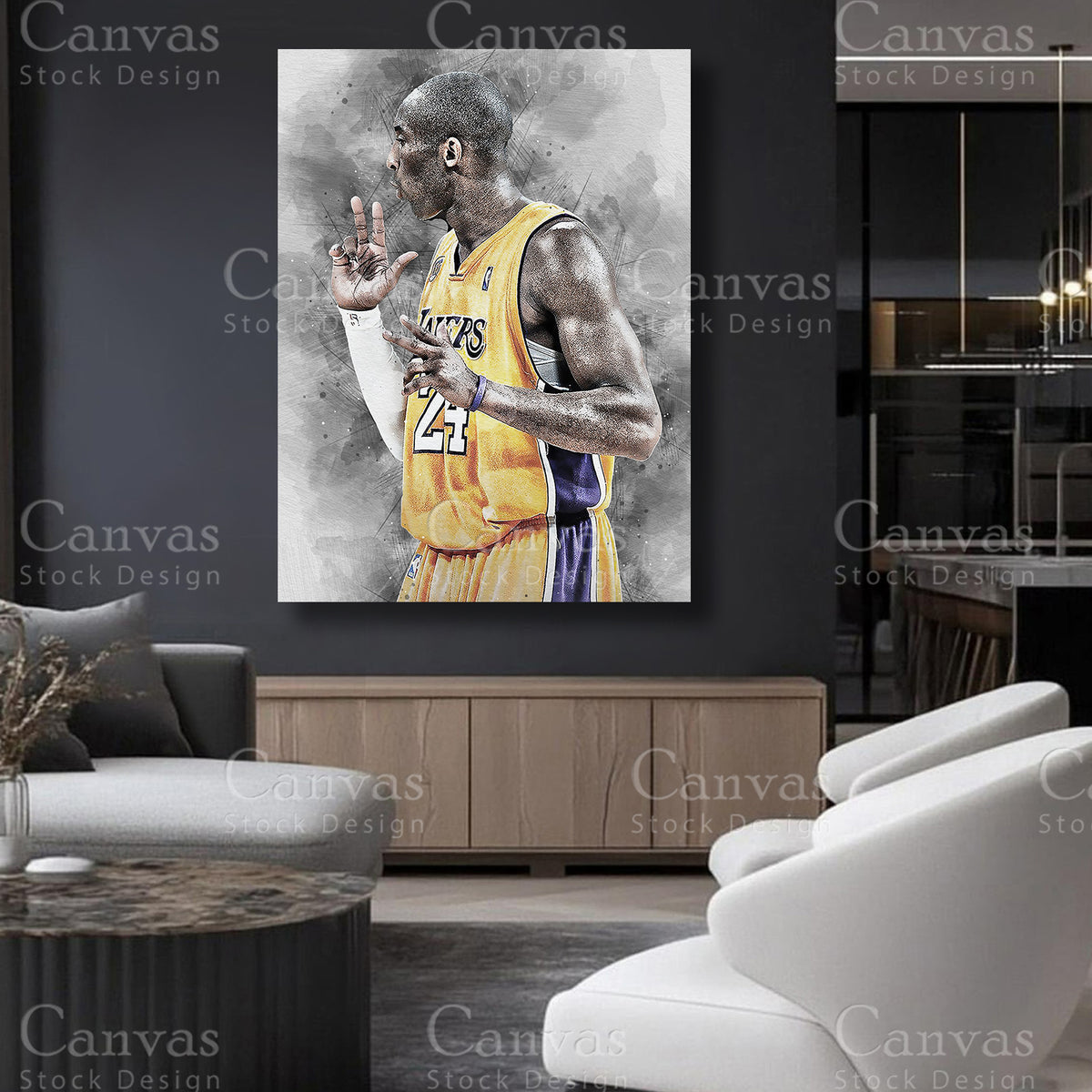 Kobe Bryant canvas artwork for refined interiors