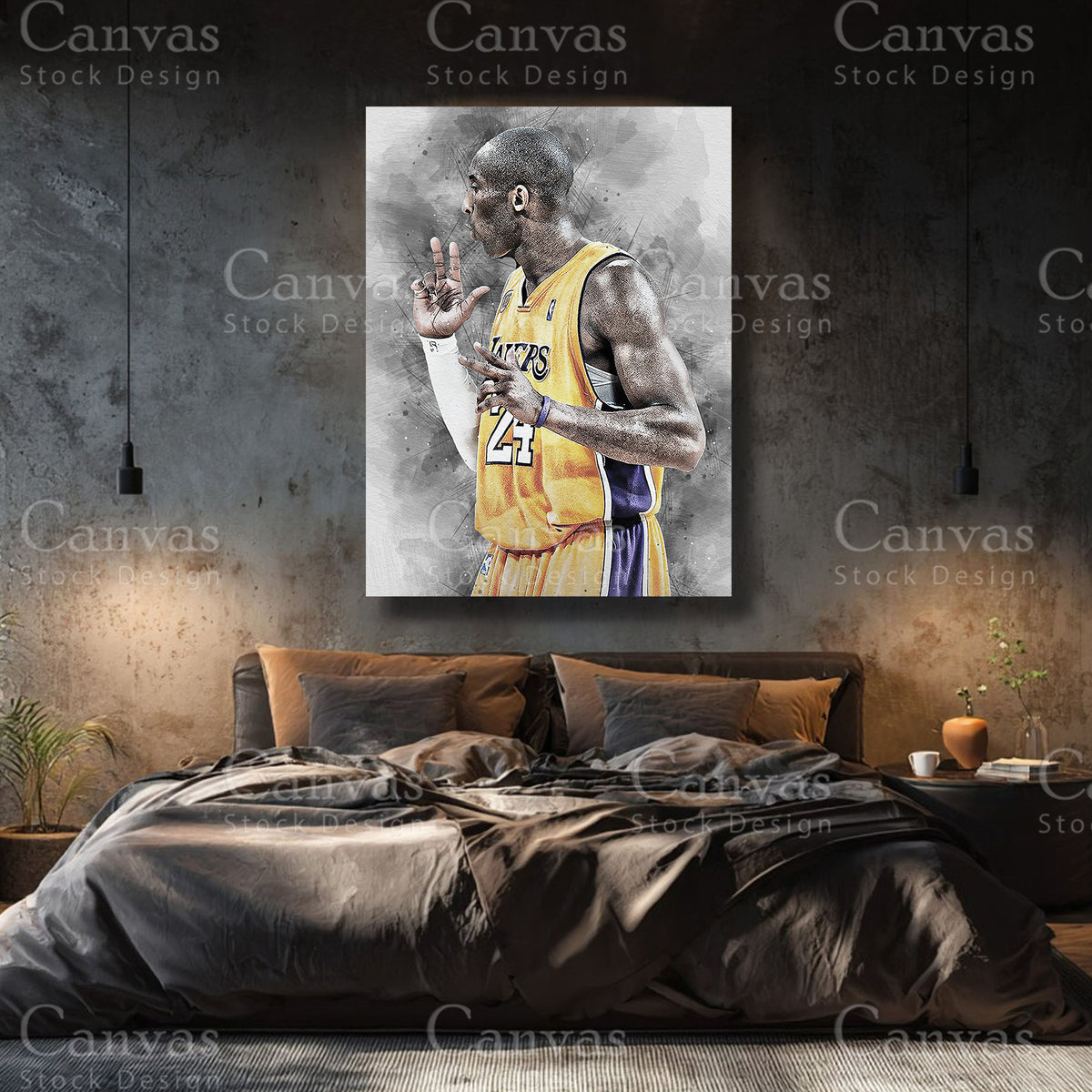 Kobe Bryant premium basketball canvas art