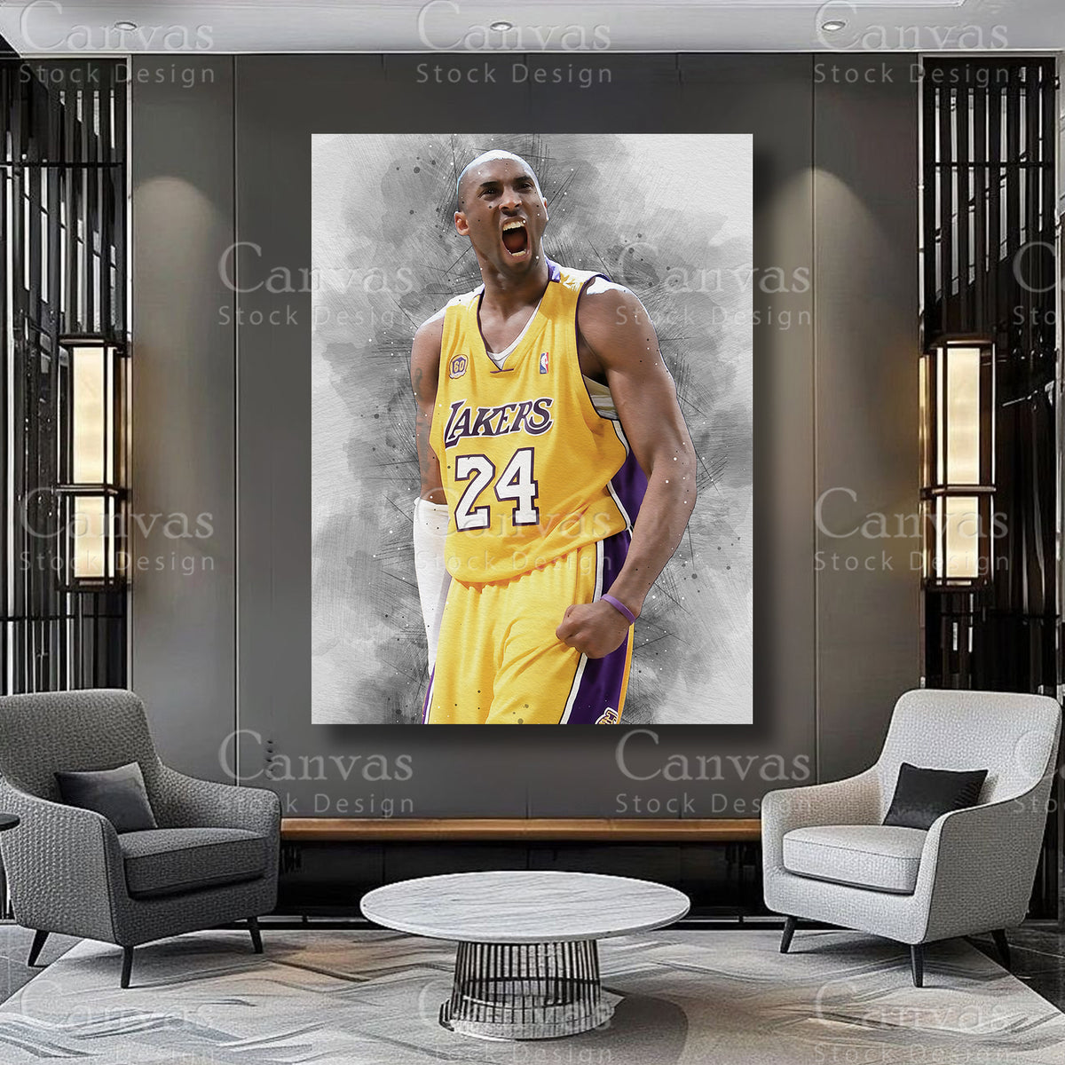 Kobe Bryant athlete artwork on premium canvas