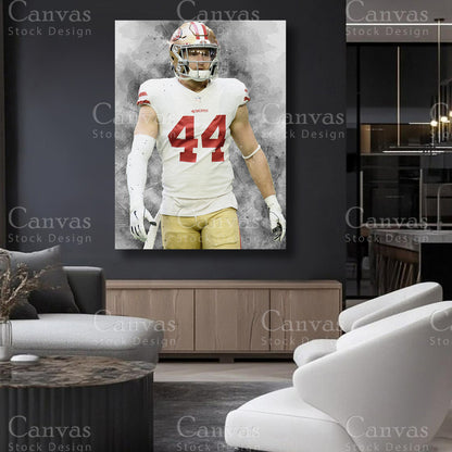 Kyle Juszczyk football-themed wall art