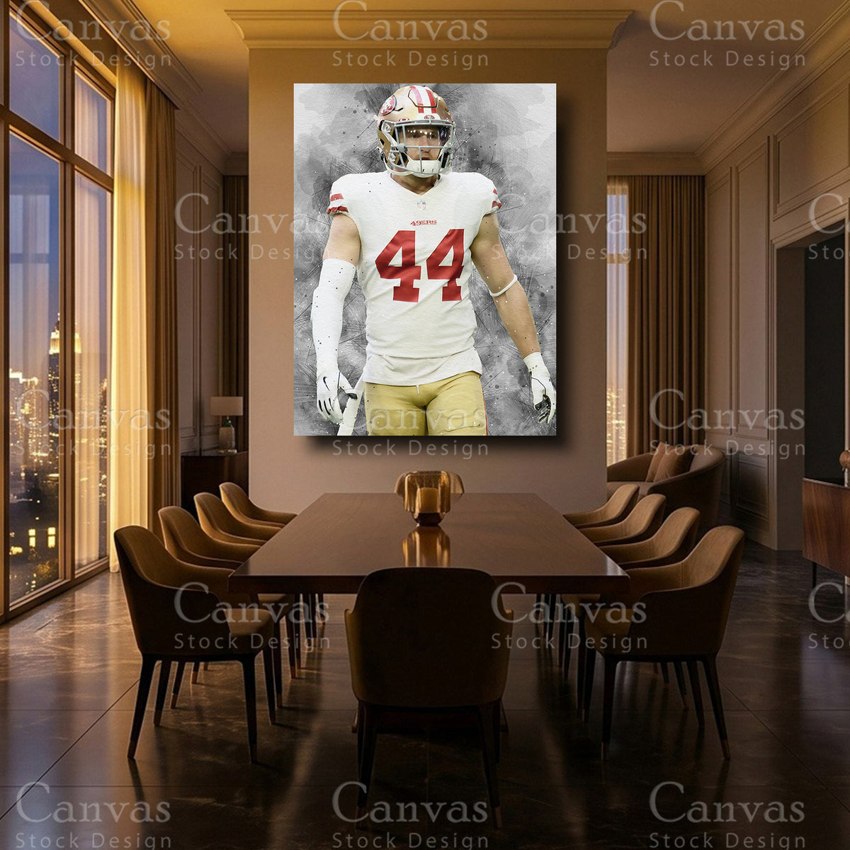 Kyle Juszczyk framed football artwork