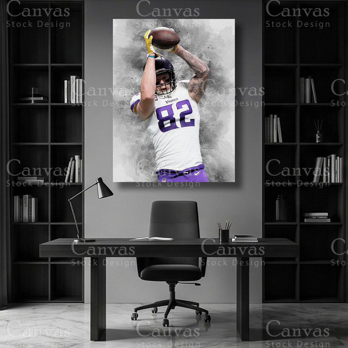 Kyle Rudolph NFL-inspired canvas art