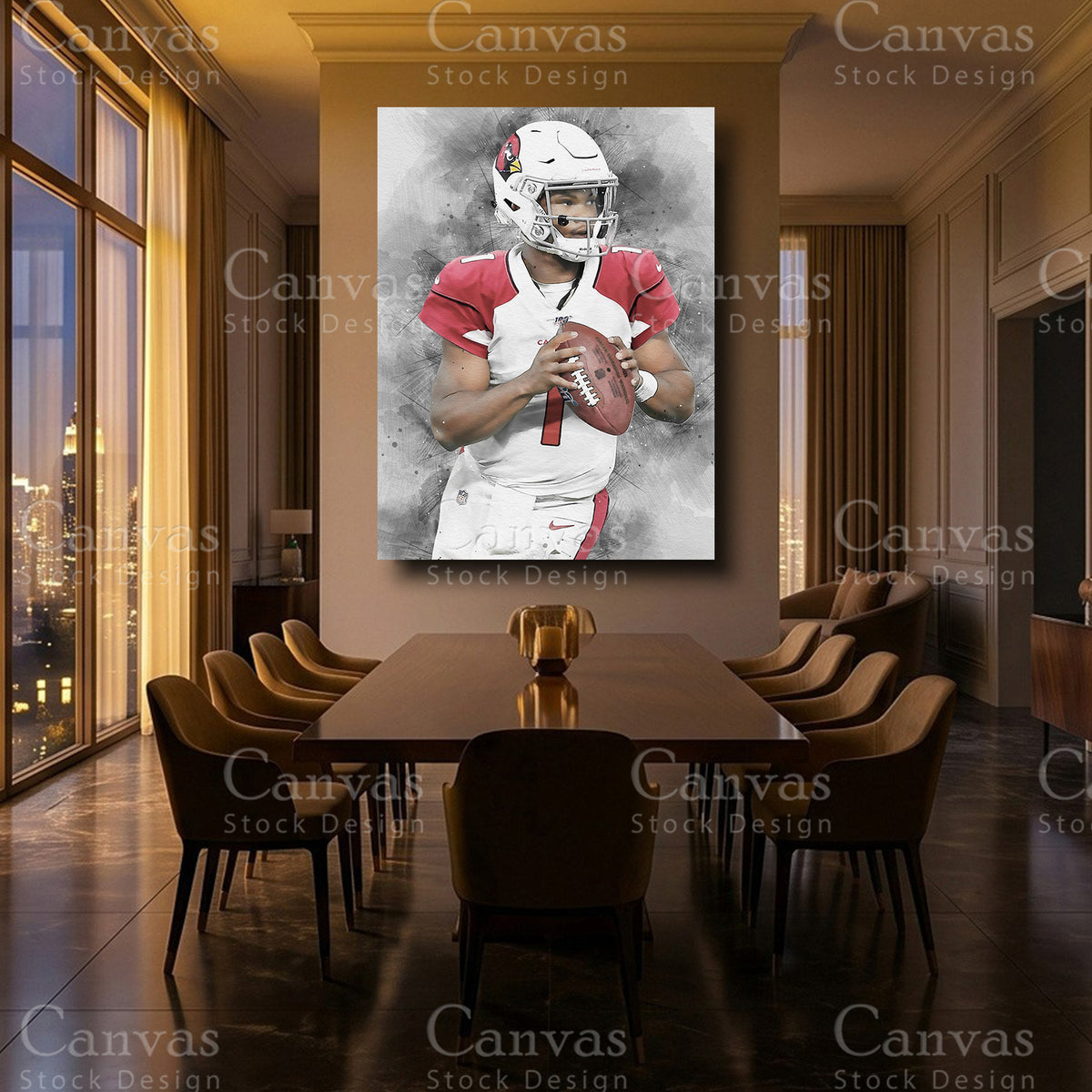 Kyler Murray framed football canvas