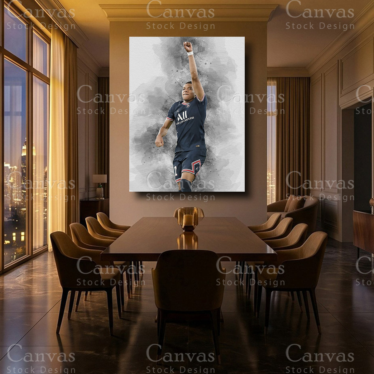 Kylian Mbappé Luxury Soccer Wall Art