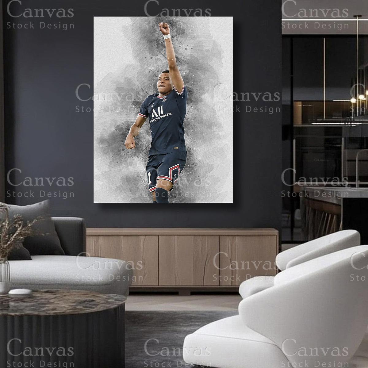 Kylian Mbappé Canvas Art for Refined Interiors