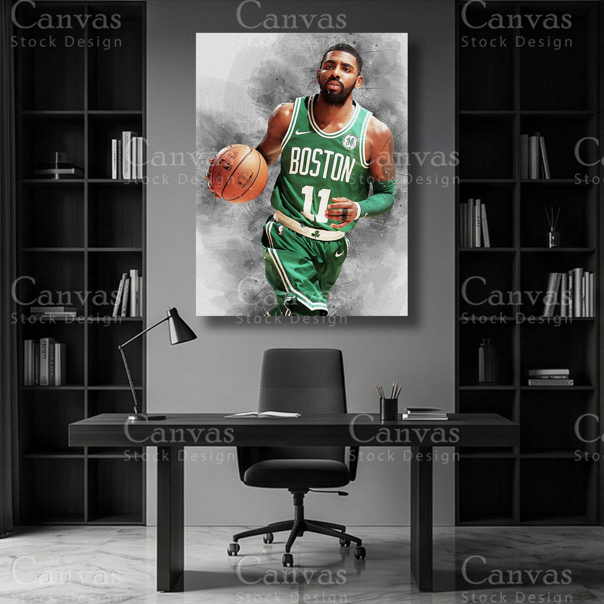 Kyrie Irving basketball wall art on premium canvas