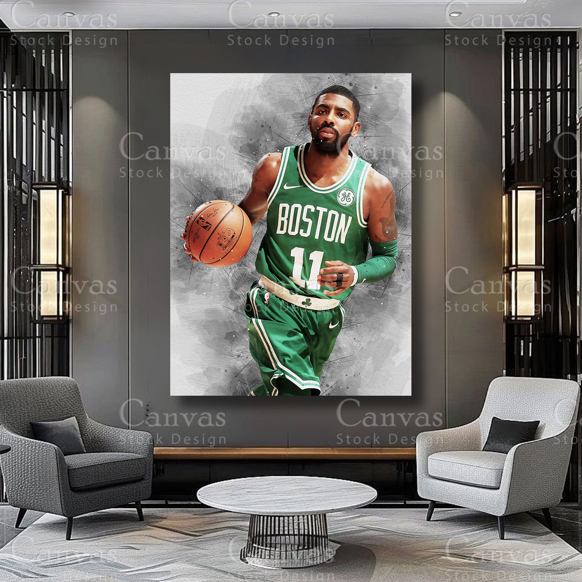 Kyrie Irving athlete artwork for sophisticated interiors
