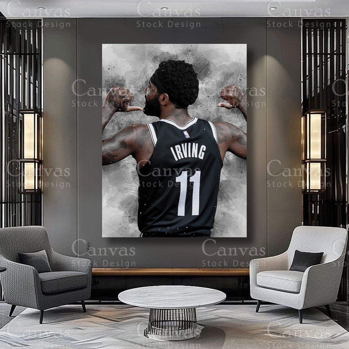 Kyrie Irving athlete canvas artwork