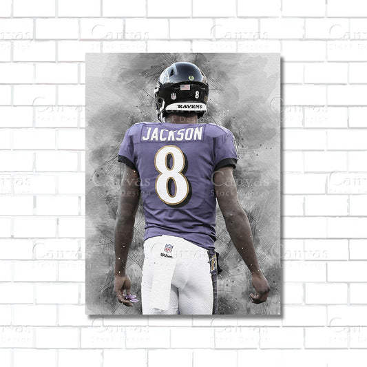 Lamar Jackson Canvas Wall Art – Baltimore Ravens Superstar