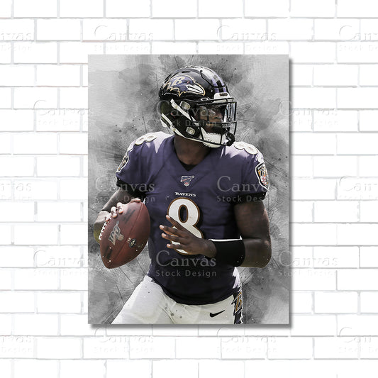 Lamar Jackson Canvas Wall Art