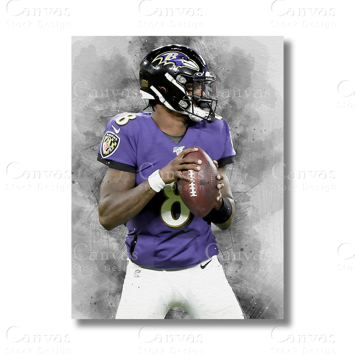 Lamar Jackson canvas wall art