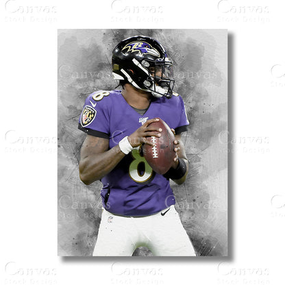 Lamar Jackson canvas wall art